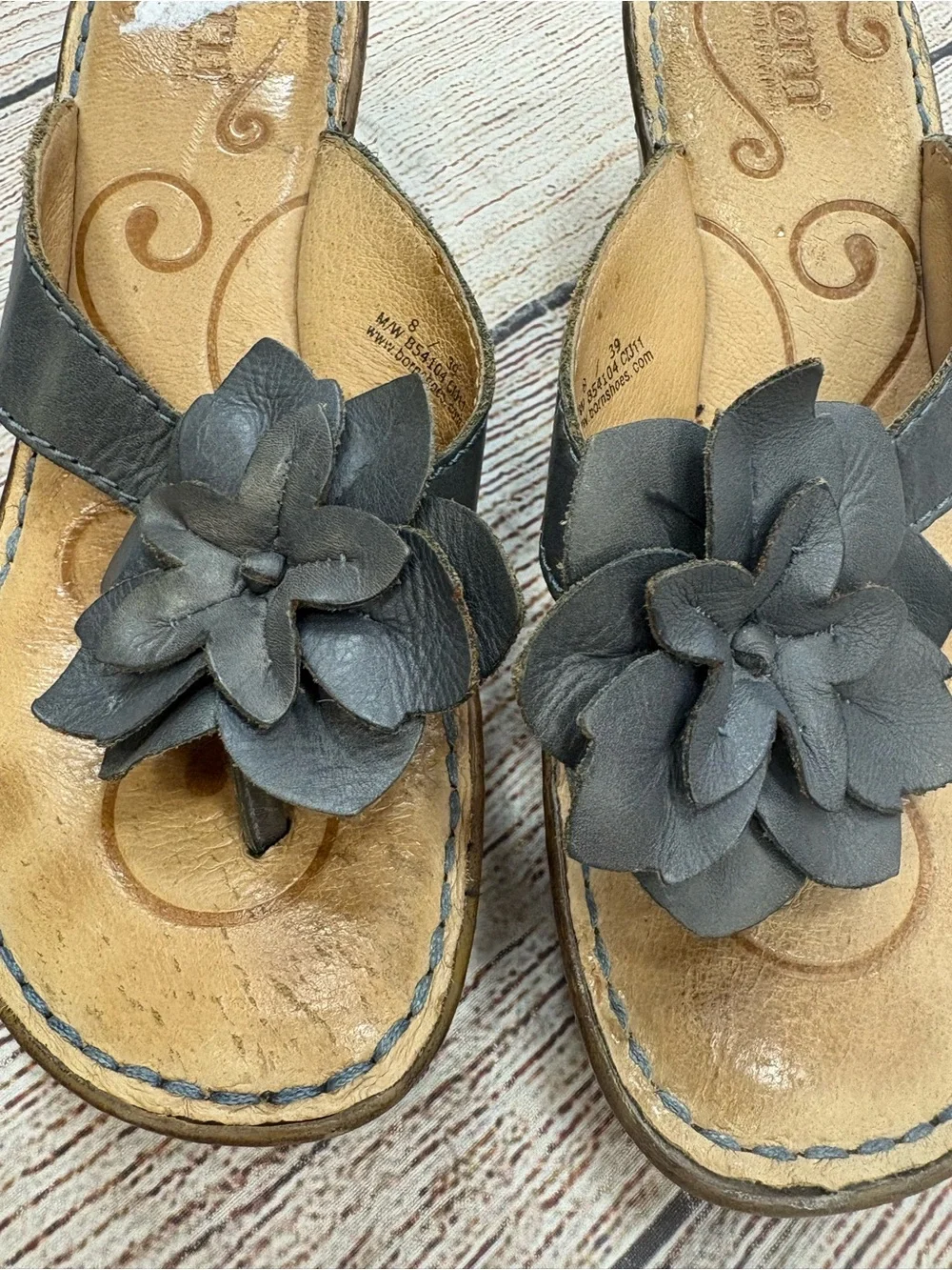 😍 Women's Born Floral Wedge Sandals - Gray blue